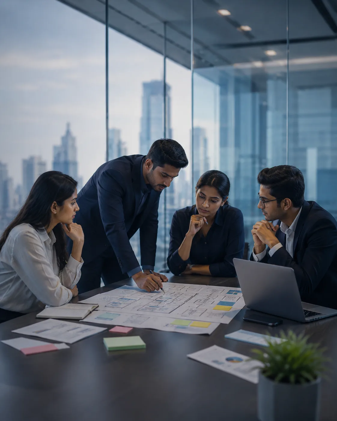 Startup team planning a business strategy